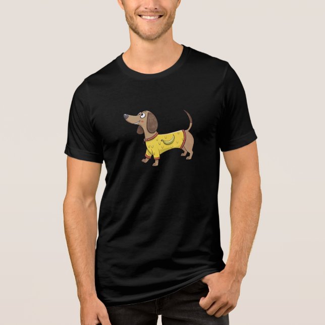Funny Hund Tri-Blend Shirt (Vorderseite)