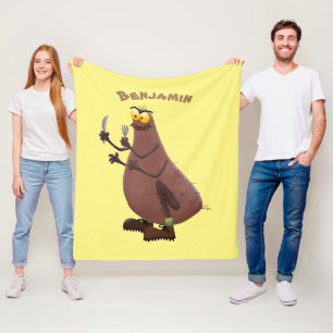 Funny hungrig hässlich flehe Cartoon Fleecedecke