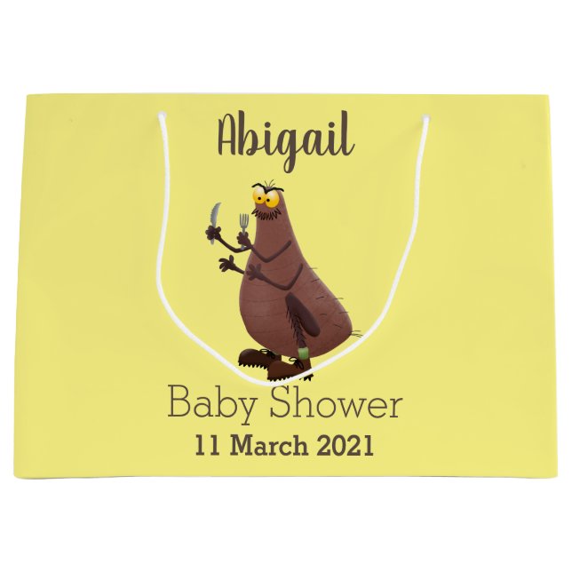 Funny hungrig hässlich flehe Cartoon Große Geschenktüte (Vorderseite)