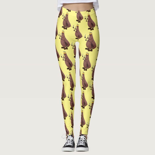 Funny hungrig hässlich flehe Cartoon Leggings (Vorderseite)