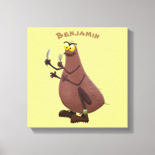 Funny hungrig hässlich flehe Cartoon Leinwanddruck