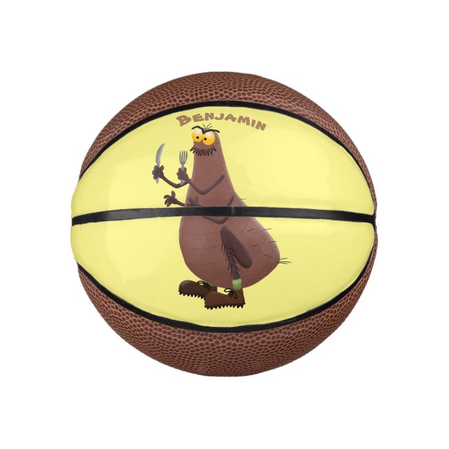 Funny hungrig hässlich flehe Cartoon Mini Basketball (Vorderseite)