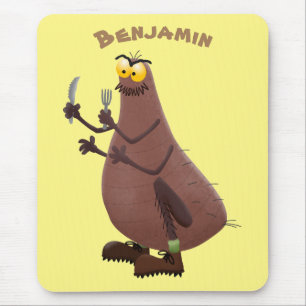 Funny hungrig hässlich flehe Cartoon Mousepad