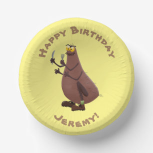 Funny hungrig hässlich flehe Cartoon Pappteller