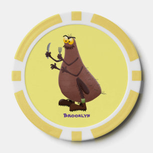 Funny hungrig hässlich flehe Cartoon Pokerchips