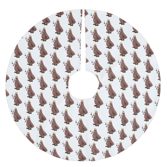 Funny hungrig hässlich flehe Cartoon Polyester Weihnachtsbaumdecke (Vorderseite)