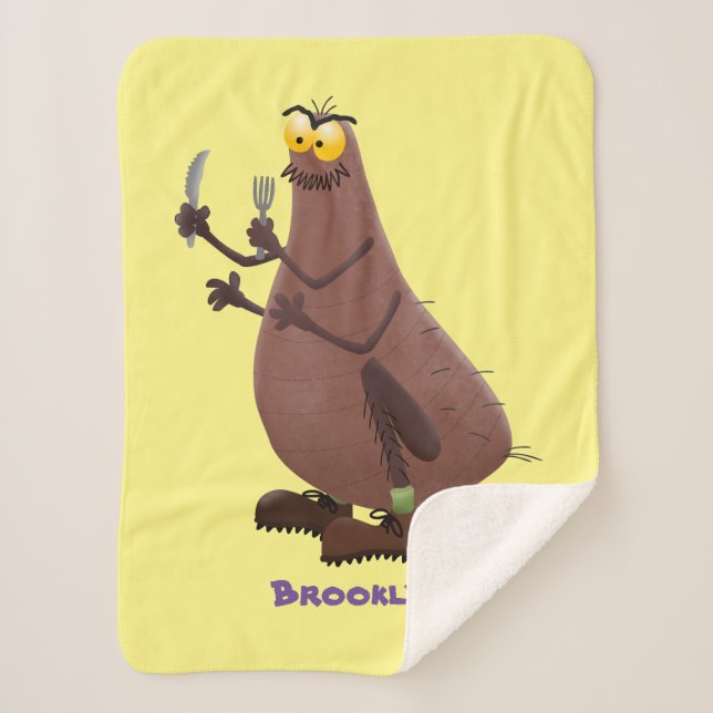 Funny hungrig hässlich flehe Cartoon Sherpadecke (Vorderseite)