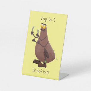 Funny hungrig hässlich flehe Cartoon Sockelschild