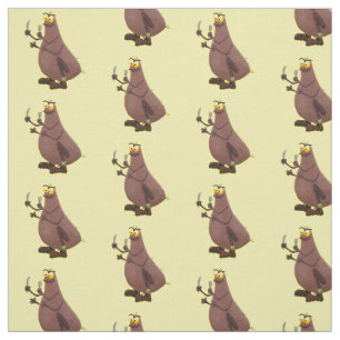 Funny hungrig hässlich flehe Cartoon Stoff