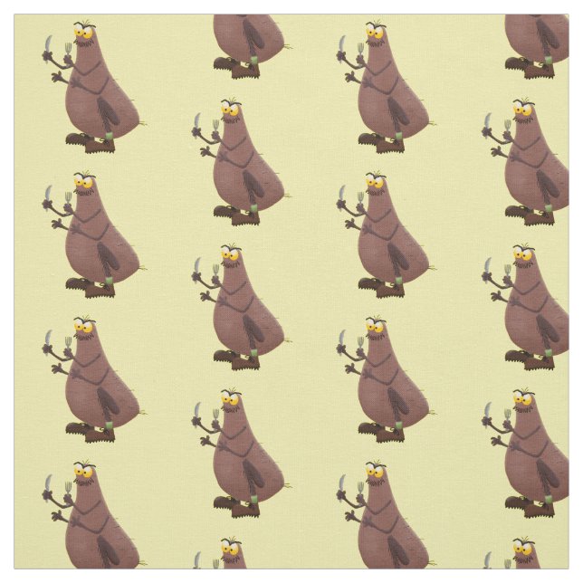 Funny hungrig hässlich flehe Cartoon Stoff (Muster)