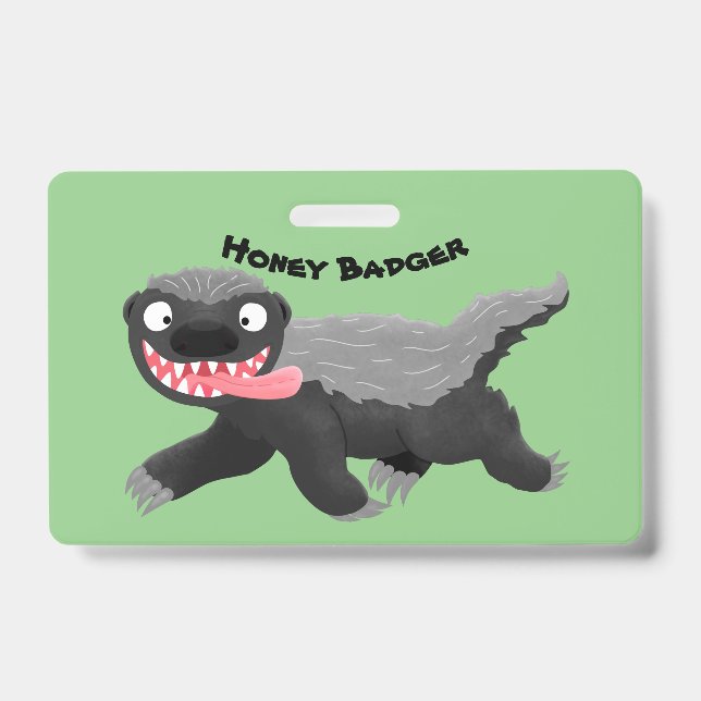 Funny hungrig Honigbadger Cartoon Illustration Ausweis (Vorderseite)