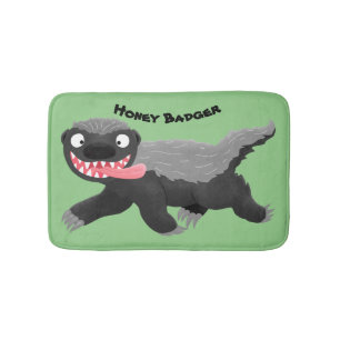 Funny hungrig Honigbadger Cartoon Illustration Badematte