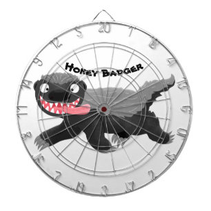 Funny hungrig Honigbadger Cartoon Illustration Dartscheibe