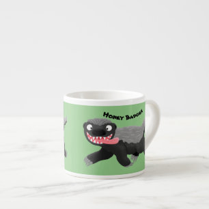 Funny hungrig Honigbadger Cartoon Illustration Espressotasse