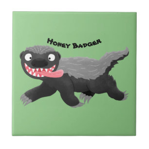 Funny hungrig Honigbadger Cartoon Illustration Fliese
