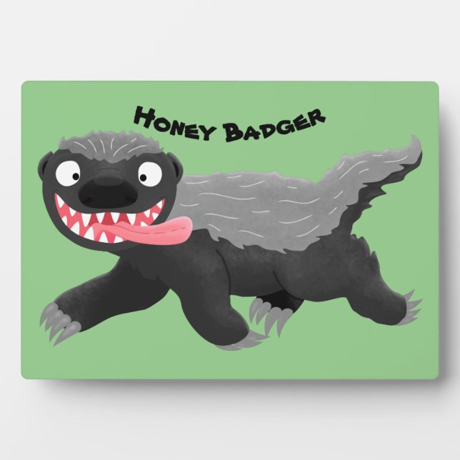 Funny hungrig Honigbadger Cartoon Illustration Fotoplatte (Vorderseite)