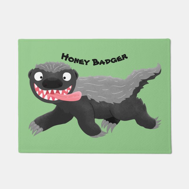 Funny hungrig Honigbadger Cartoon Illustration Fußmatte (Vorderseite)