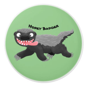 Funny hungrig Honigbadger Cartoon Illustration Keramikknauf