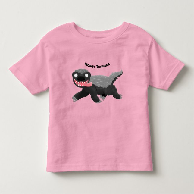 Funny hungrig Honigbadger Cartoon Illustration Kleinkind T-shirt (Vorderseite)