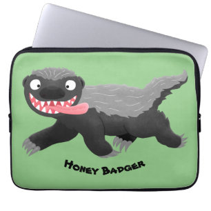 Funny hungrig Honigbadger Cartoon Illustration Laptopschutzhülle