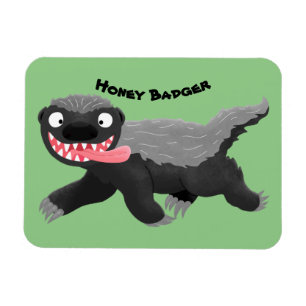 Funny hungrig Honigbadger Cartoon Illustration Magnet