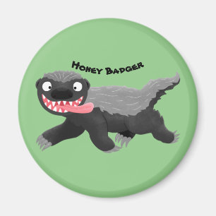 Funny hungrig Honigbadger Cartoon Illustration Magnet