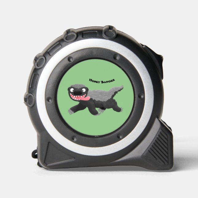 Funny hungrig Honigbadger Cartoon Illustration Maßband (Vorderseite)