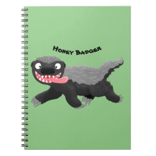 Funny hungrig Honigbadger Cartoon Illustration Notizblock