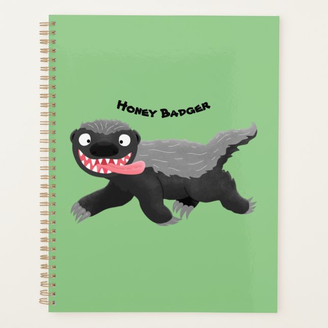 Funny hungrig Honigbadger Cartoon Illustration Planer (Vorderseite)