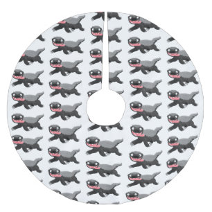 Funny hungrig Honigbadger Cartoon Illustration Polyester Weihnachtsbaumdecke