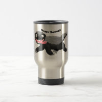 Funny hungrig Honigbadger Cartoon Illustration