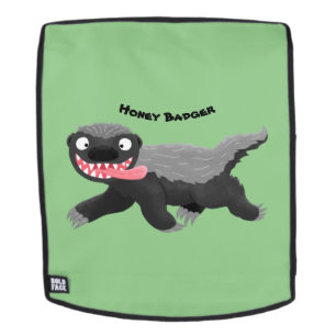 Funny hungrig Honigbadger Cartoon Illustration Rucksack
