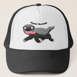 Funny hungrig Honigbadger Cartoon Illustration Truckerkappe
