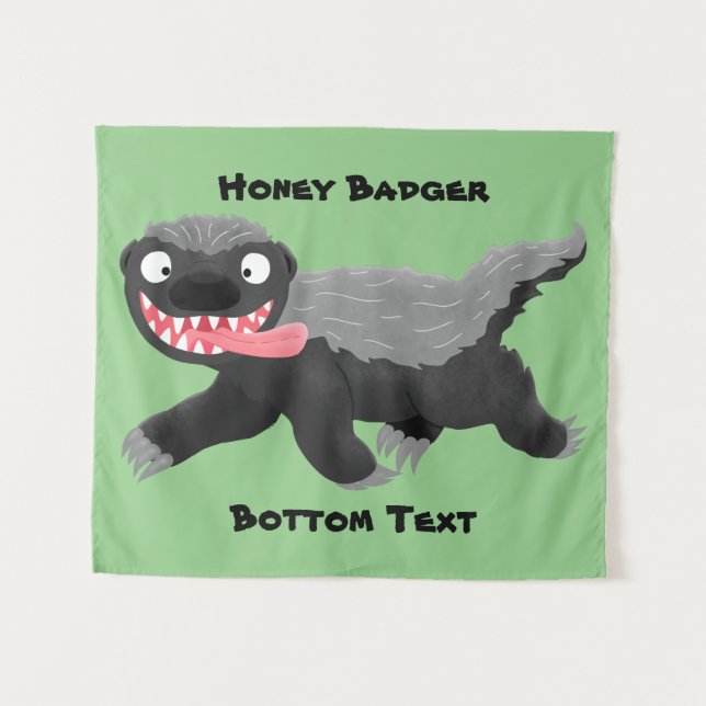 Funny hungrig Honigbadger Cartoon Illustration Wandteppich (Vorderseite (Horizontal))