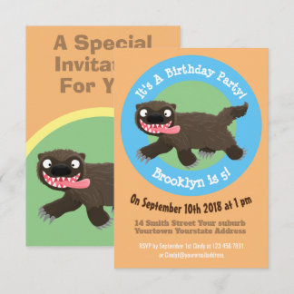 Funny hungrig Wolverine Cartoon Einladung