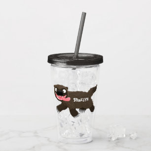 Funny hungrig Wolverine tierischer Cartoon Acryltrinkbecher