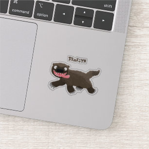 Funny hungrig Wolverine tierischer Cartoon Aufkleber
