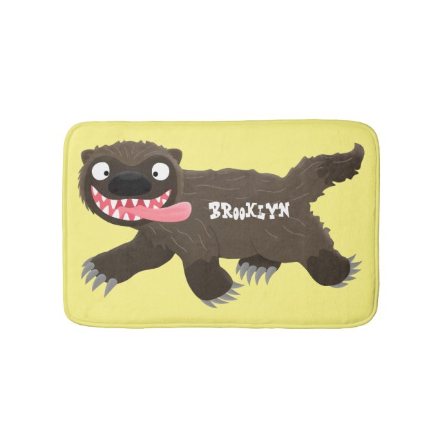 Funny hungrig Wolverine tierischer Cartoon Badematte (Vorderseite)