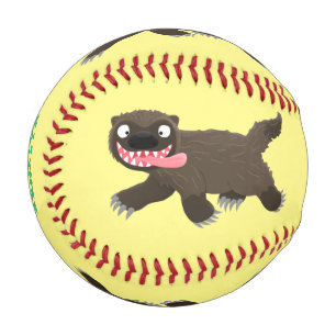 Funny hungrig Wolverine tierischer Cartoon Baseball