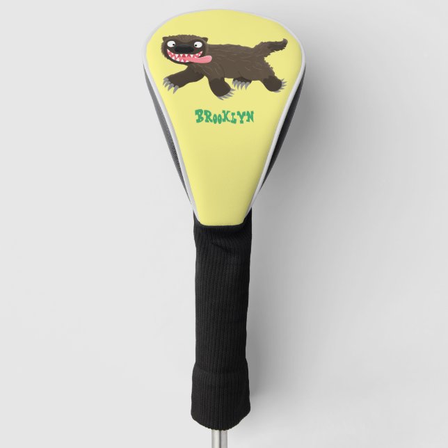 Funny hungrig Wolverine tierischer Cartoon Golf Headcover (Vorderseite)