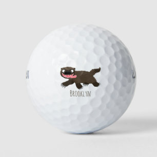 Funny hungrig Wolverine tierischer Cartoon Golfball