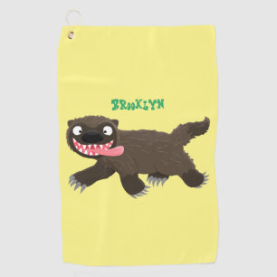 Funny hungrig Wolverine tierischer Cartoon Golfhandtuch