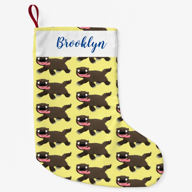 Funny hungrig Wolverine tierischer Cartoon Kleiner Weihnachtsstrumpf (Vorderseite)