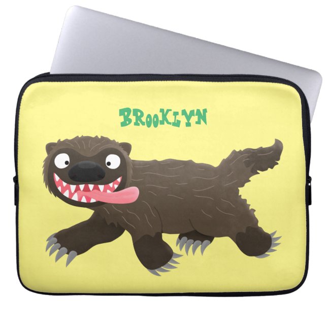Funny hungrig Wolverine tierischer Cartoon Laptopschutzhülle (Vorderseite)
