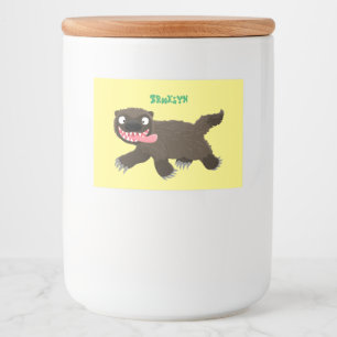 Funny hungrig Wolverine tierischer Cartoon Lebensmitteletikett