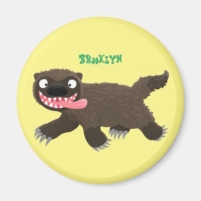 Funny hungrig Wolverine tierischer Cartoon Magnet (Vorne)