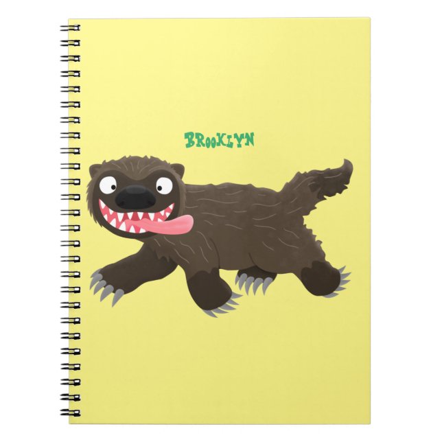 Funny hungrig Wolverine tierischer Cartoon Notizblock (Vorderseite)