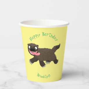 Funny hungrig Wolverine tierischer Cartoon Pappbecher