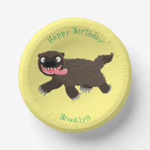 Funny hungrig Wolverine tierischer Cartoon Pappteller