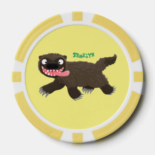 Funny hungrig Wolverine tierischer Cartoon Pokerchips